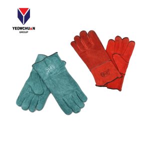 Epic 13" Leather Welding Glove PPE (Green/Red)