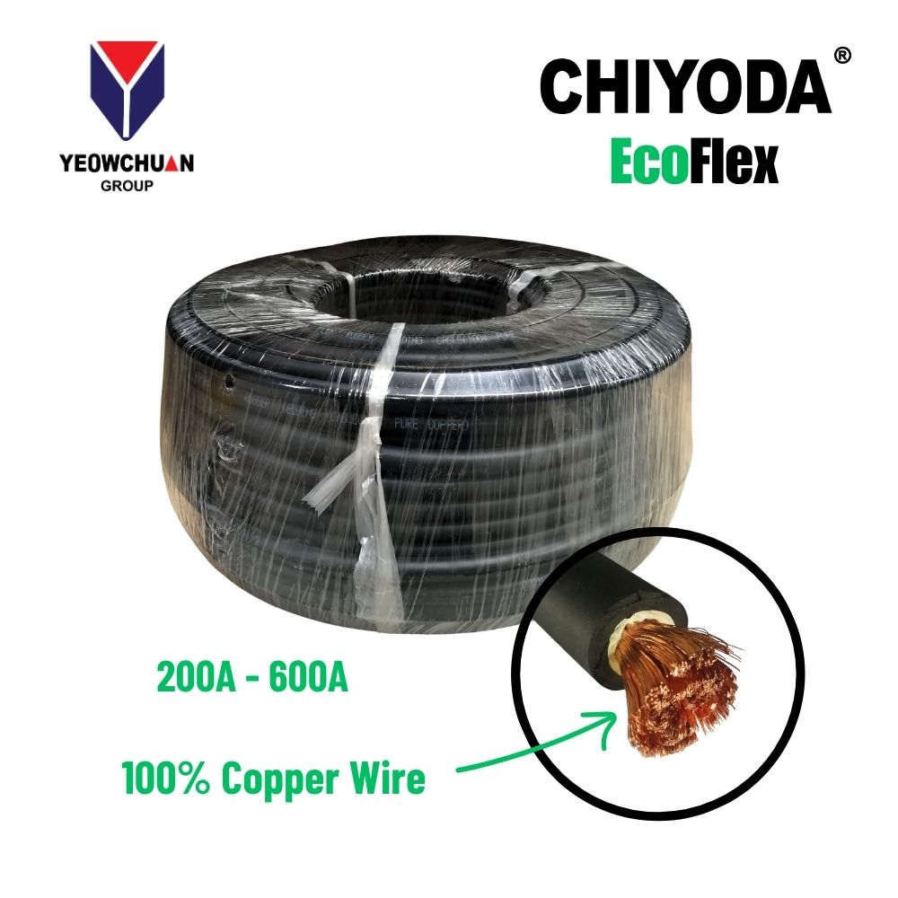 CHIYODA EcoFlex Series 100% Pure Copper Welding Cable (200A – 600A) - Black